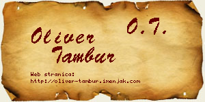 Oliver Tambur vizit kartica